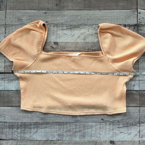 NWOT H&M Square Neck Ribbed Orange Crop Top | XXL - Picture 3 of 5